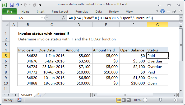 Nested If Else Statement In Excel